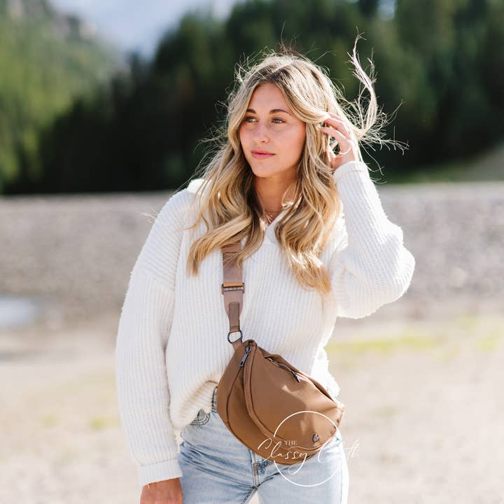 The Classy Cloth WS - Wholesale Belt Bag - Women's - Margot Moon Belt Bag - Mocha RTS0