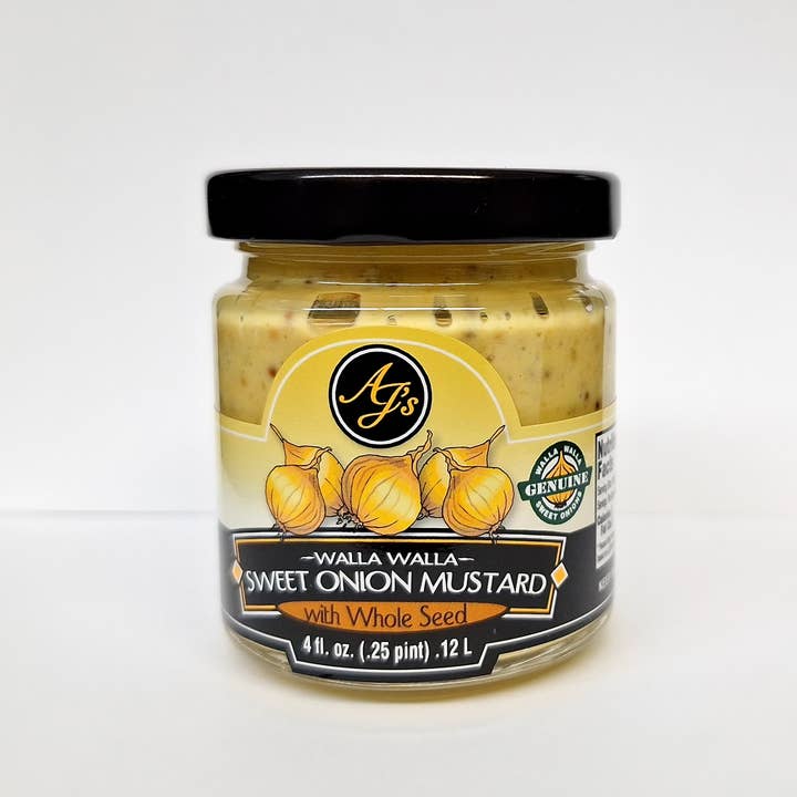 AJ's - Wholesale Mustard - 4oz Walla Walla Sweet Onion Mustard w/Seeds