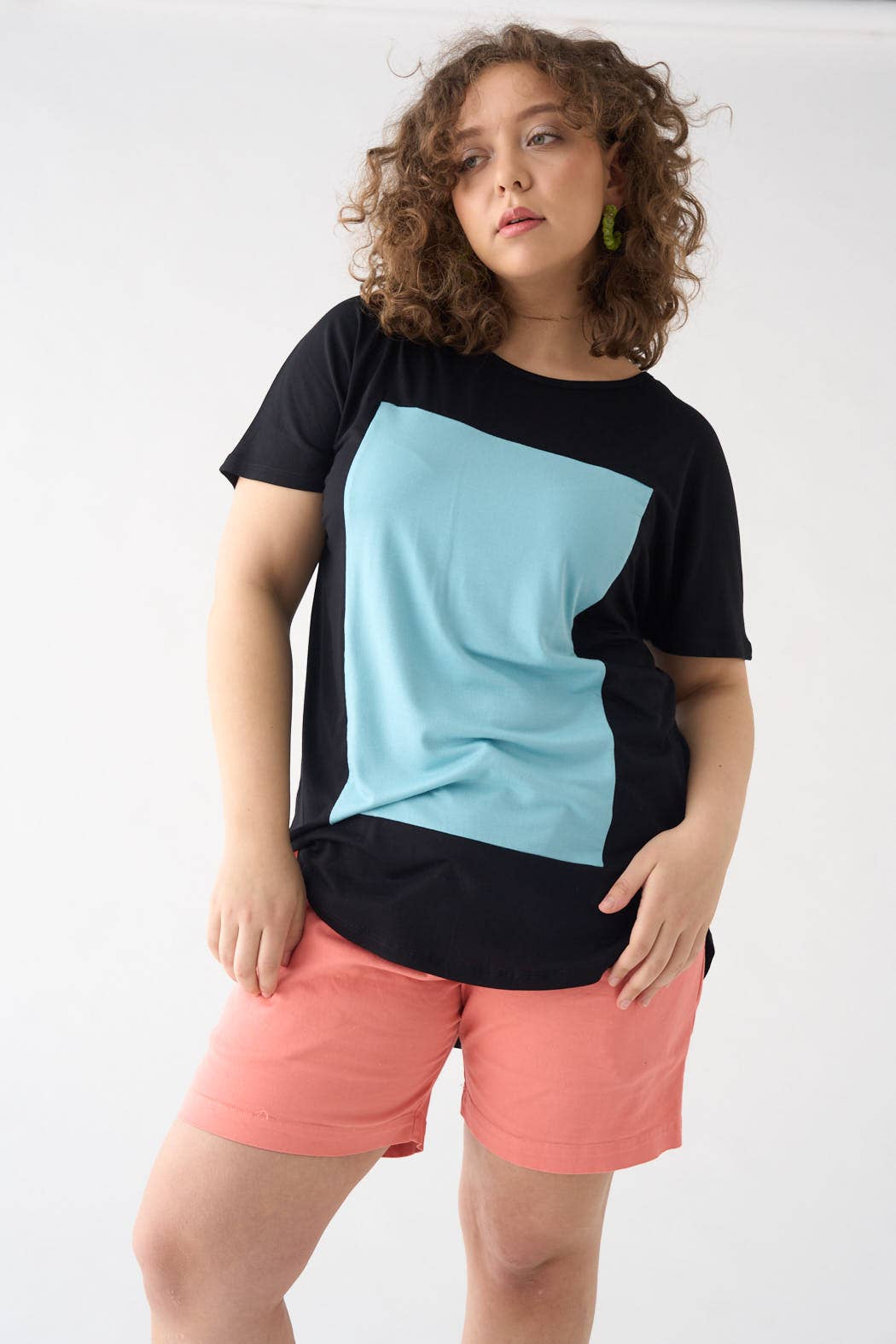 Pitagora - Wholesale T-Shirt - Unisex - Quadrilateral T-shirt Black - Blue2