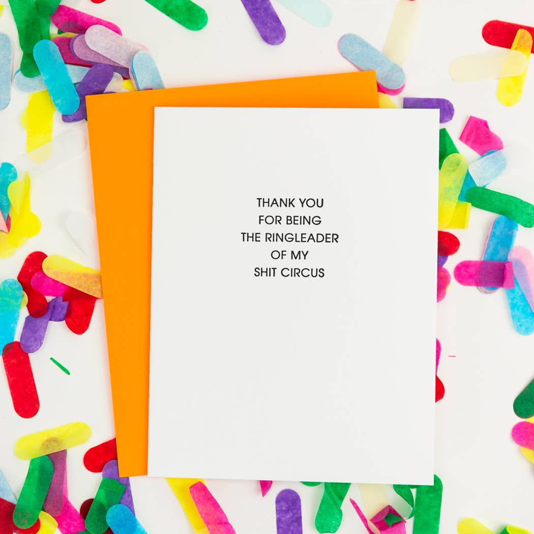 Chez Gagné – wholesale Tackkort – Tack för att du är ledare för min skitcirkus - Tack - Roligt kort1