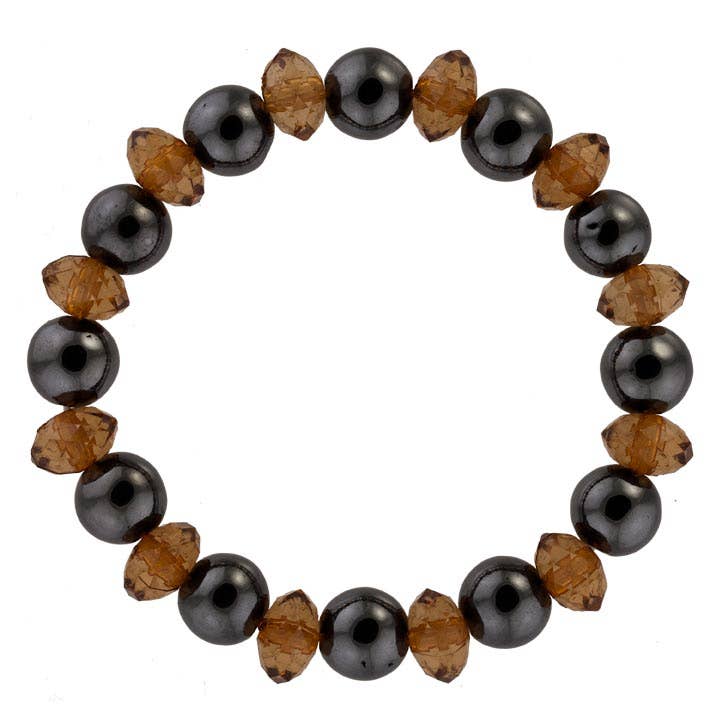 Hematietarmband "Diamond", 10mm, Brons voor wholesale door EHAWA