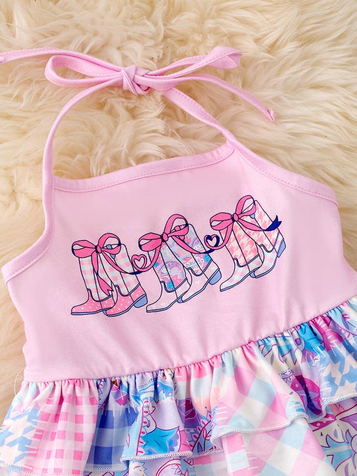 Kids Charm Online - Wholesale Top & Pant Set - Kids - Girls western patchy set. OFG50608 JEAN6