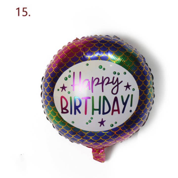My Wholesale Warehouse - Wholesale Balloon - Generise Large 18" Inch Helium & Self Inflating Happy Birthday Foil Party Balloons with String and Straw11