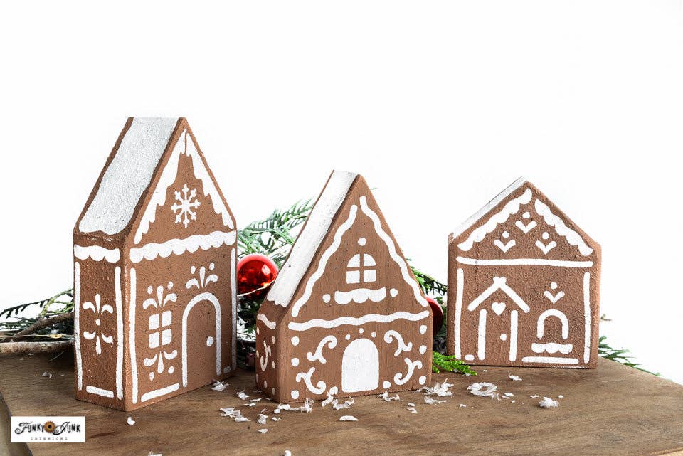 Muddaritaville Studio – wholesale Stencil/craft die – FJ169 Funky Junk's Old Sign Stencils Gingerbread Village stencil6