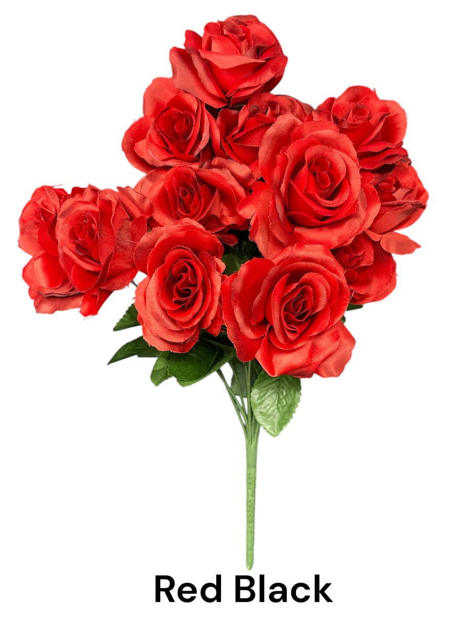 Thompson Wholesale - Wholesale Artificial Flowers - Color Fast Lillian Open Rose Bush (30 PK)27