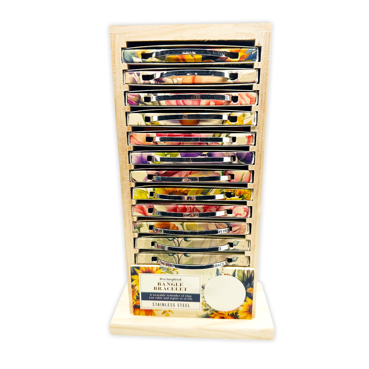 Novelty Brands - Wholesale Bangle Bracelet - Inspirational Bangle Bracelet Assortment - 12/Display1