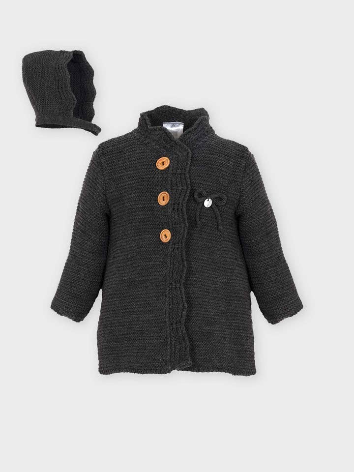 Long knitted coat with tuck for wholesale by Minhon