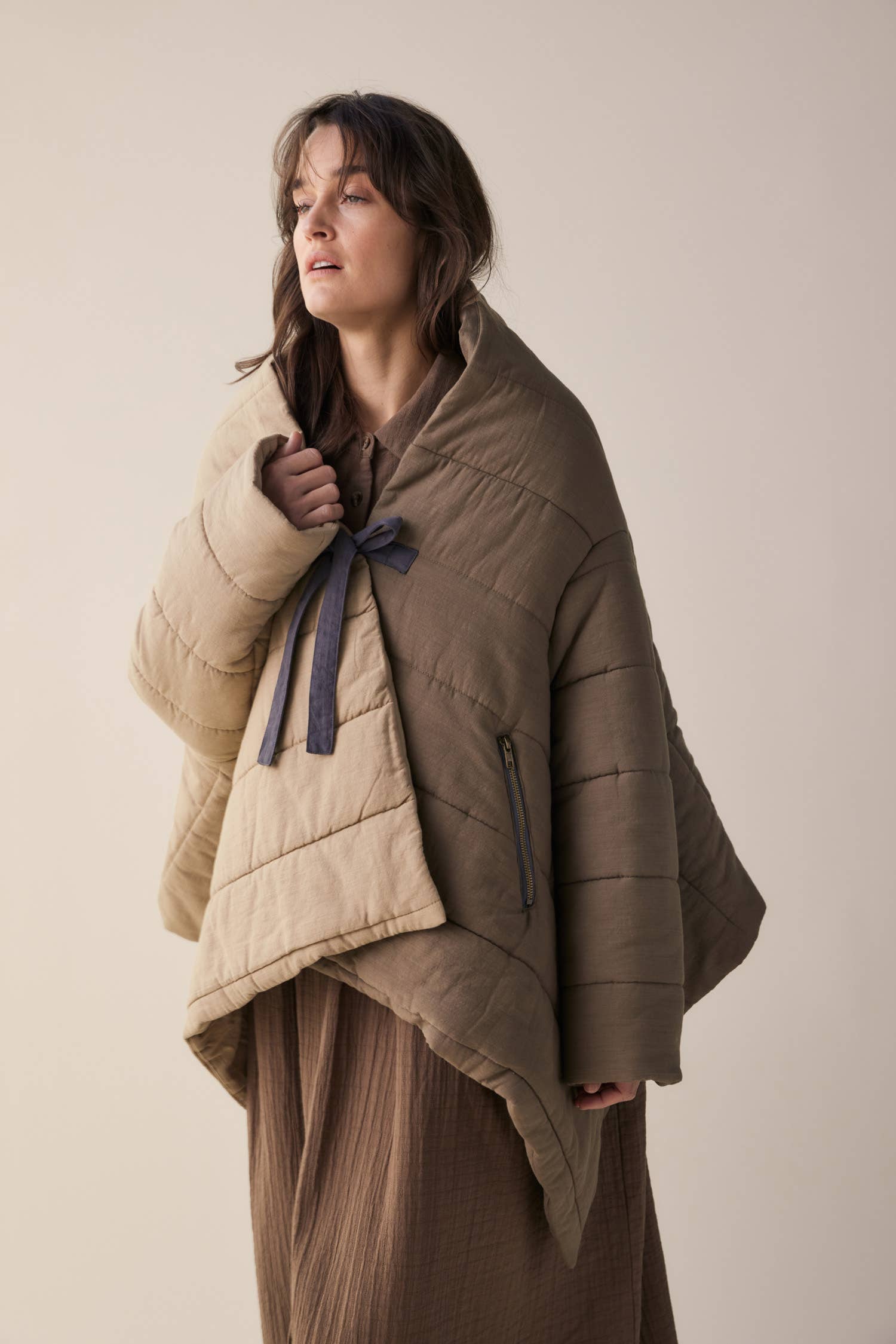 Bronze Grey Blanket quilt jacket for wholesale on Faire3