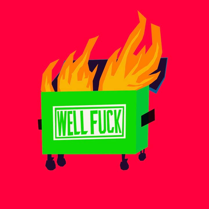 Breakup, Job Loss, or General Chaos Card – WELL FUCK for wholesale by Cat Rocketship