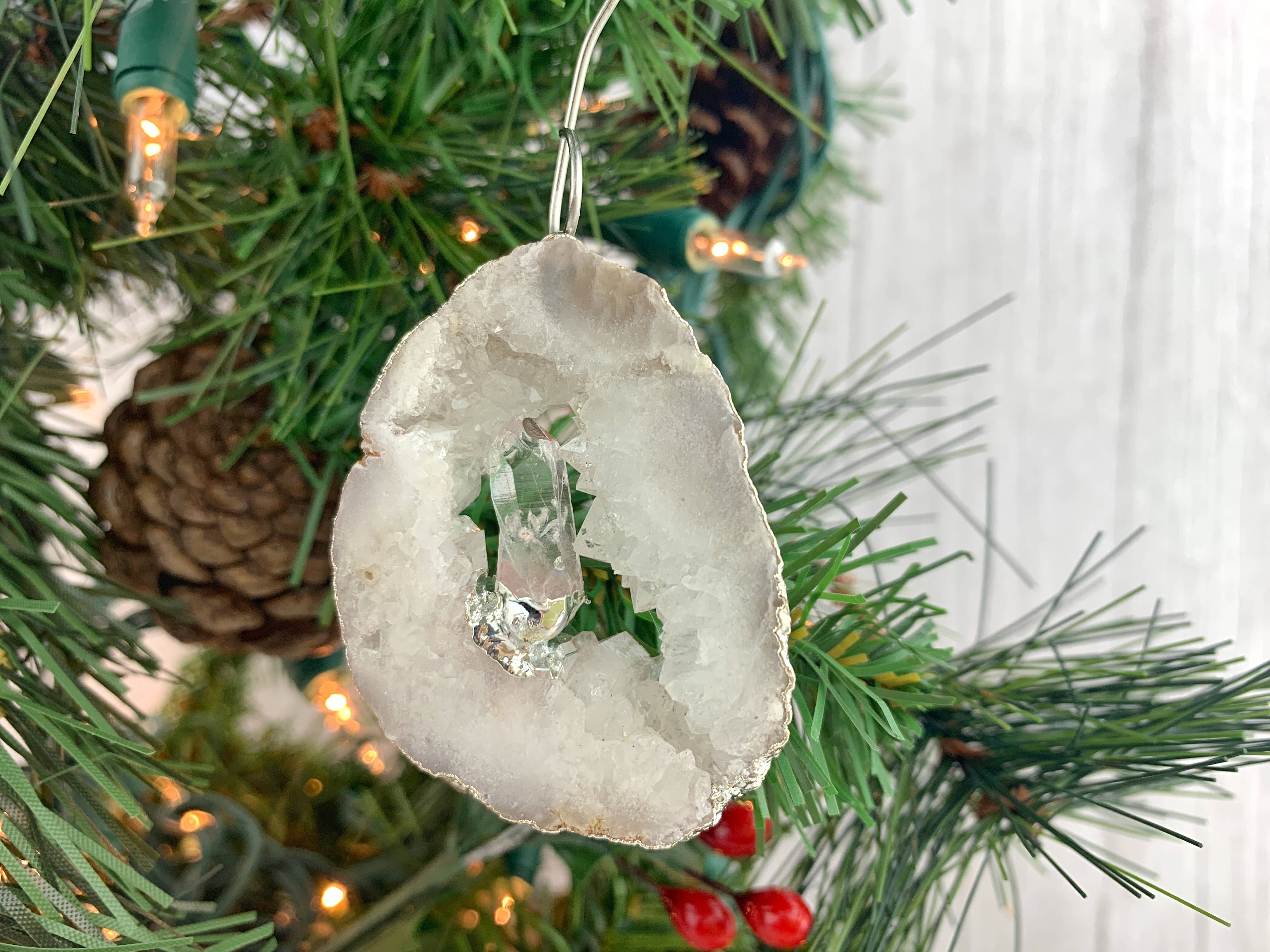 WonderLight Jewelry - Wholesale Ornament - White Druzy Gemstone Ornament - Hanging Tree Decor9