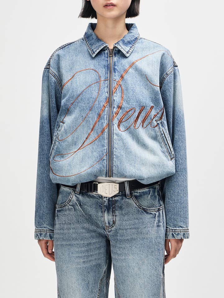 Grand Raid Denim Bomber - Stonewash Indigo for wholesale by Deus Ex Machina