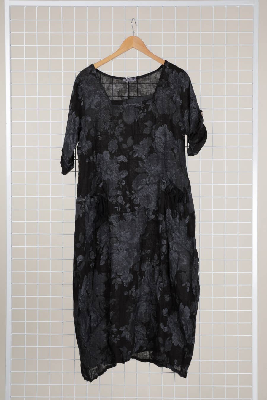 la maison des fibres naturelles – Großhandel Kleid – Damen – Leinenkleid mit floralem Muster, 100 % Leinen, Modell 6796717