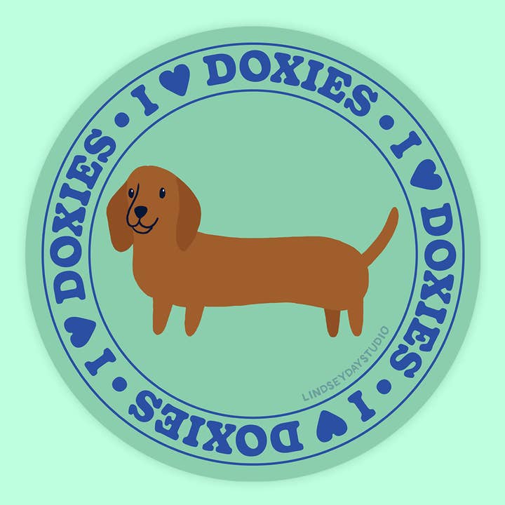 Dachshund Hund Klistermærke, Kæledyr Dyr Klistermærke for engroshandel hos Lindsey Day Studio