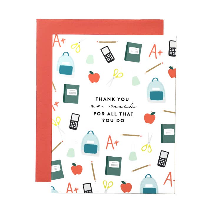 Thank you for all that you do, Teacher Appreciation Card for wholesale by Joy Paper Co.