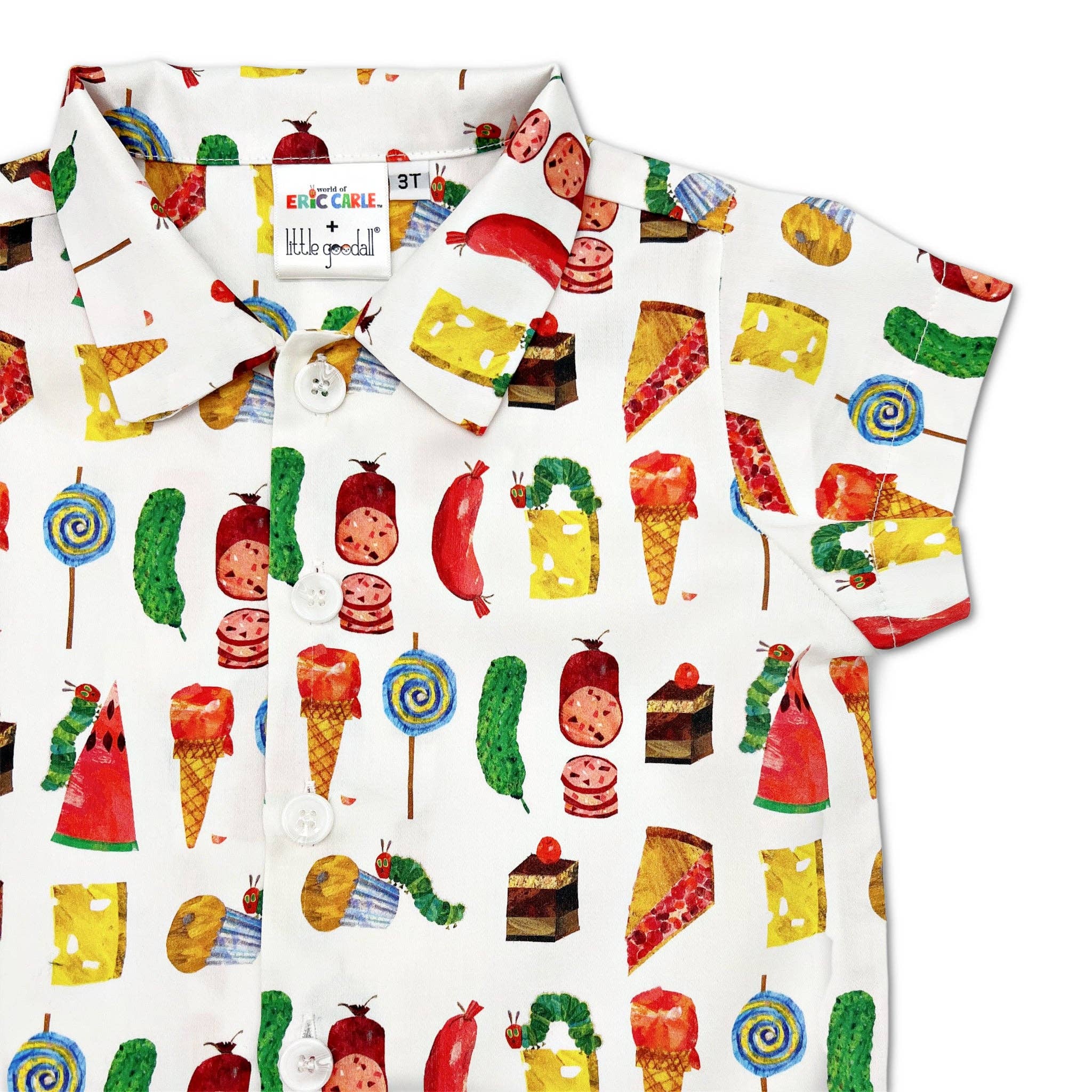 Little Goodall - Wholesale Button Down Shirt - Kids - Very Hungry Caterpillar™ Party Food Shirt7