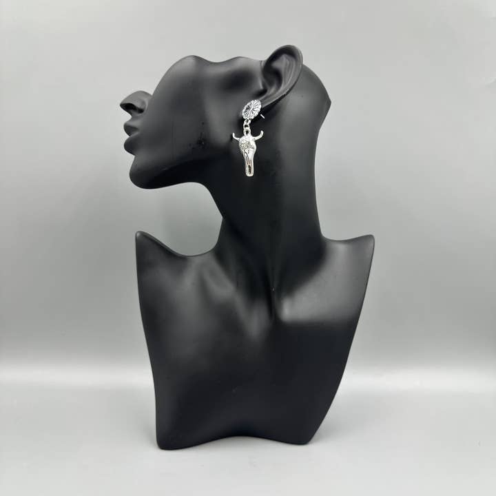 Ole - Wholesale Dangle earrings - Sunflower Bull Head Alloy Earrings 3