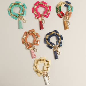 Leather Bracelet Key Ring Bangle Keyring, Tassel Ring Circle Key Ring  Keychain Wristlet for Women Girls – Free Your Hands (Black) - Yahoo Shopping