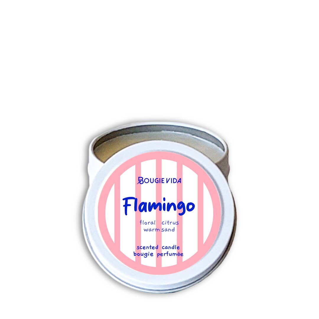 Bougie Vida - Wholesale Travel Candles - Flamingo 4 oz Soy Travel Candle