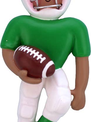 Playing Football: Green Uniform, AA for wholesale by Ornament Central