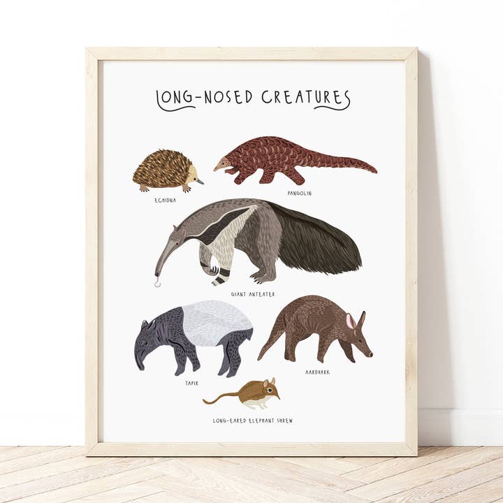 Print van wezens met lange neus voor wholesale door Bea Baranowska Illustration