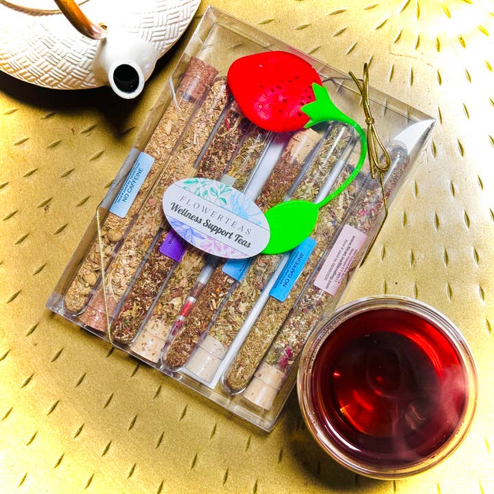 FlowerTeas – Sacos de chá por atacado – 8 Misturas Sortidas Tubo de Teste Sampler de Chá Oferta16