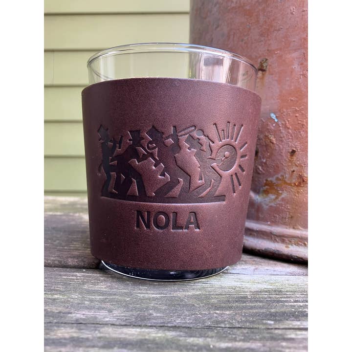 Læder Indpakket Whisky Glas - New Orleans anden linje for engroshandel hos Jimmyrockit