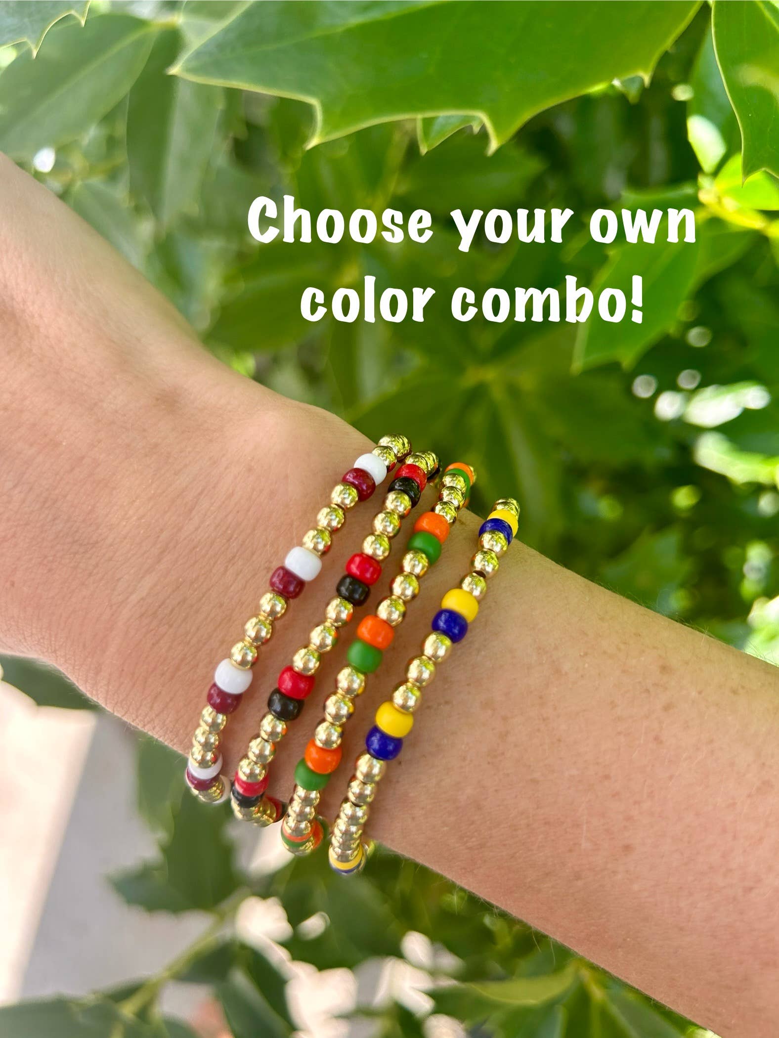 Back Bay Bead Company - Wholesale Beaded Bracelet - Game Day Gold Color Bracelets Sports Beaded1