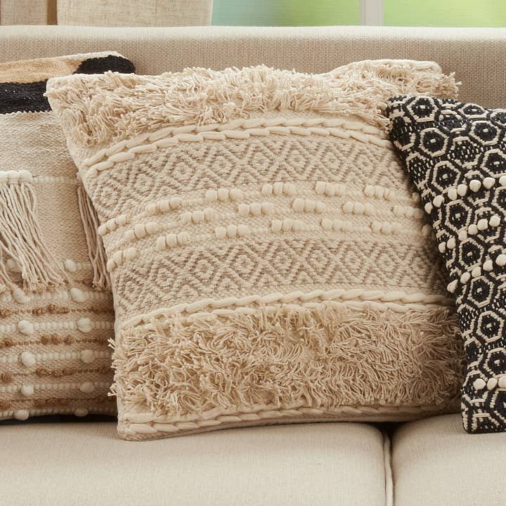 Cojín con diseño marroquí con cordones para venta al por mayor de Saro Lifestyle