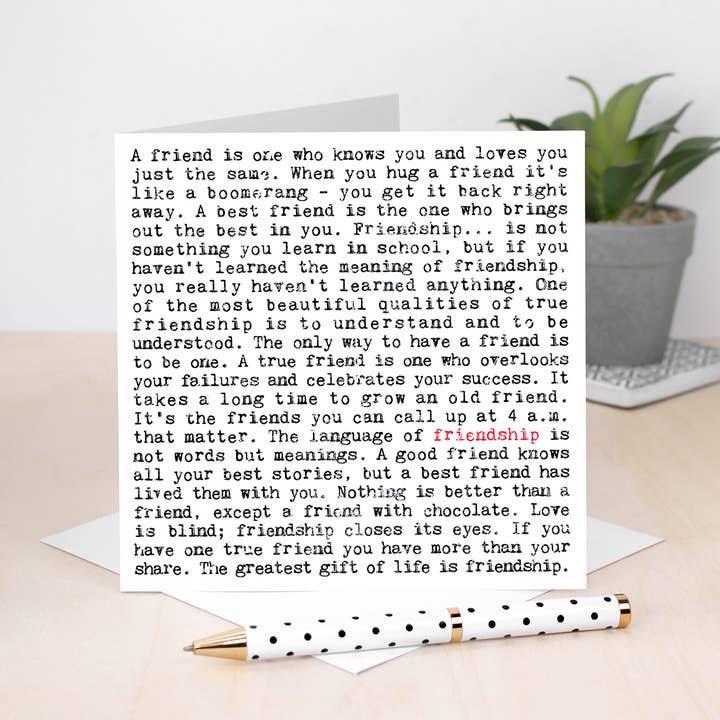 Coulson Macleod - Wholesale Friendship Card - Friendship Card, Heartwarming Quotes For Friends