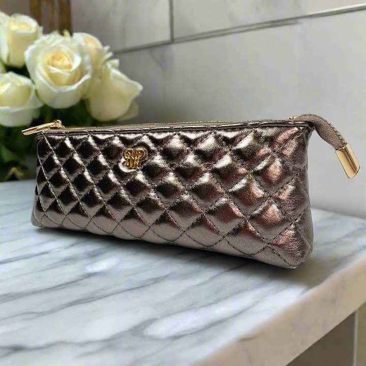 PurseN (new) - Wholesale Makeup/Cosmetic Bag - Sleek Stash Go-To-Case - Bronze3
