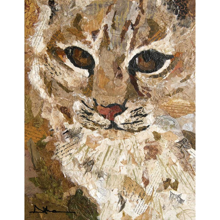 “Bobcat” Archival Collage Matted Collage Impressão artística por atacado de Art Althea