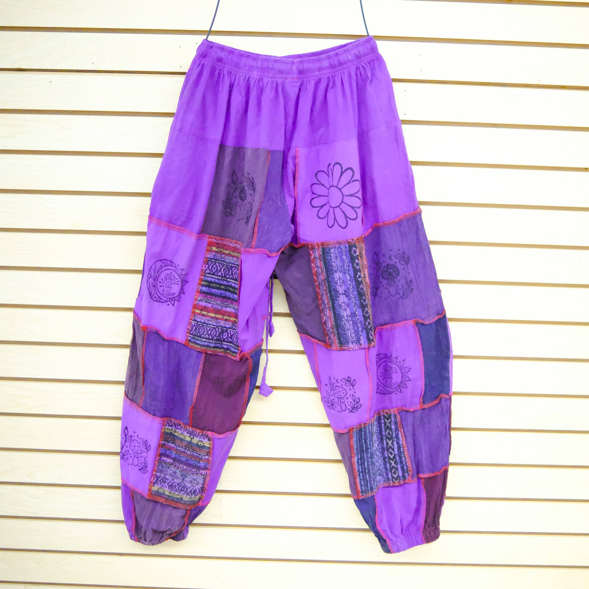 Karma Nepal Crafts – wholesale Pants – Women's – Earth tone Patchwork Tapered Joggers Pant7