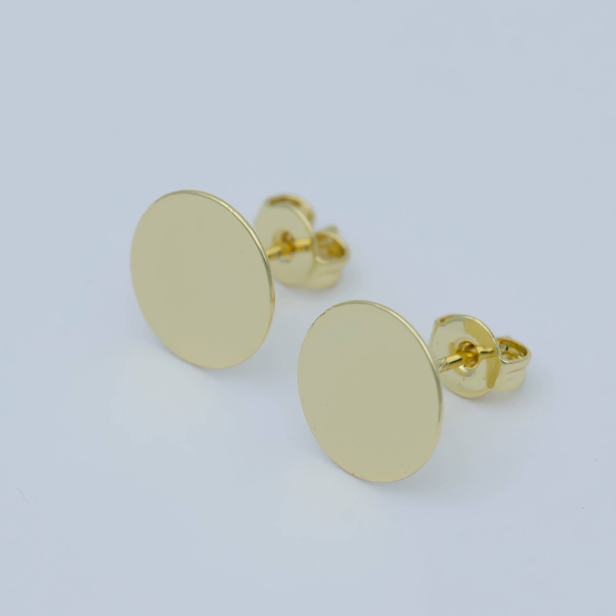 Aim Eternal - Wholesale Stud/Post Earrings - 6mm/8mm/10mm Round Gold Stud Earrings L391 L392 L3932