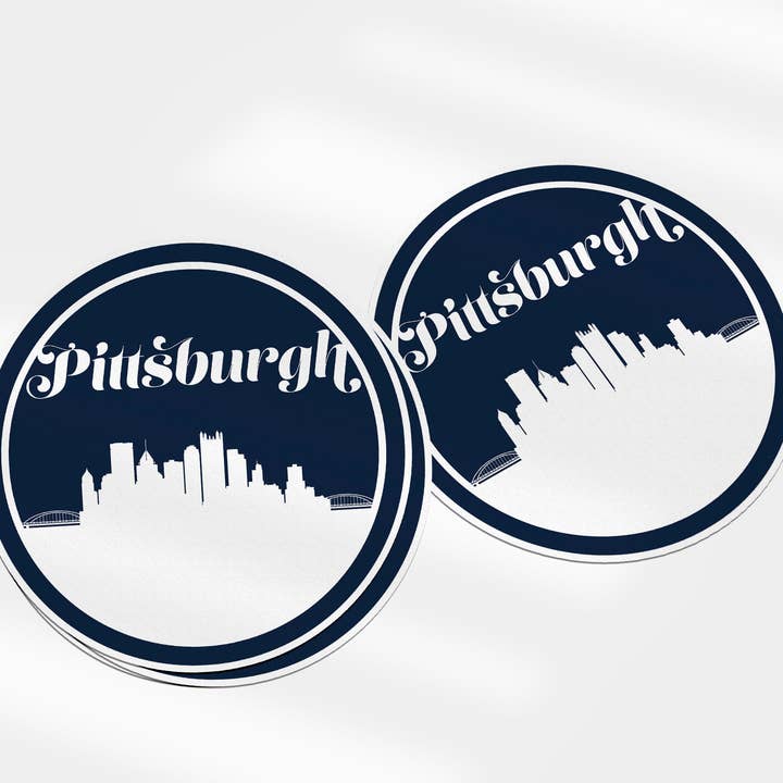Pittsburgh PA Retro-Skyline-Aufkleber | Mehrere Farben für den Großhandel von Paperfinch Design