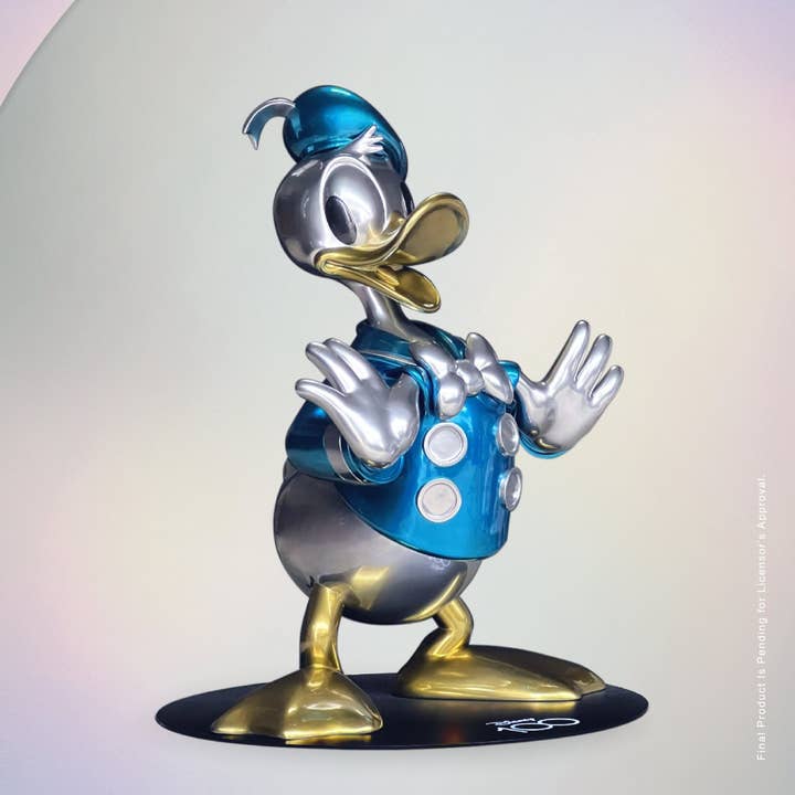 Disney 100th Anniversary Platinum Donald Duck Life Size Statue for wholesale by LM Treasures