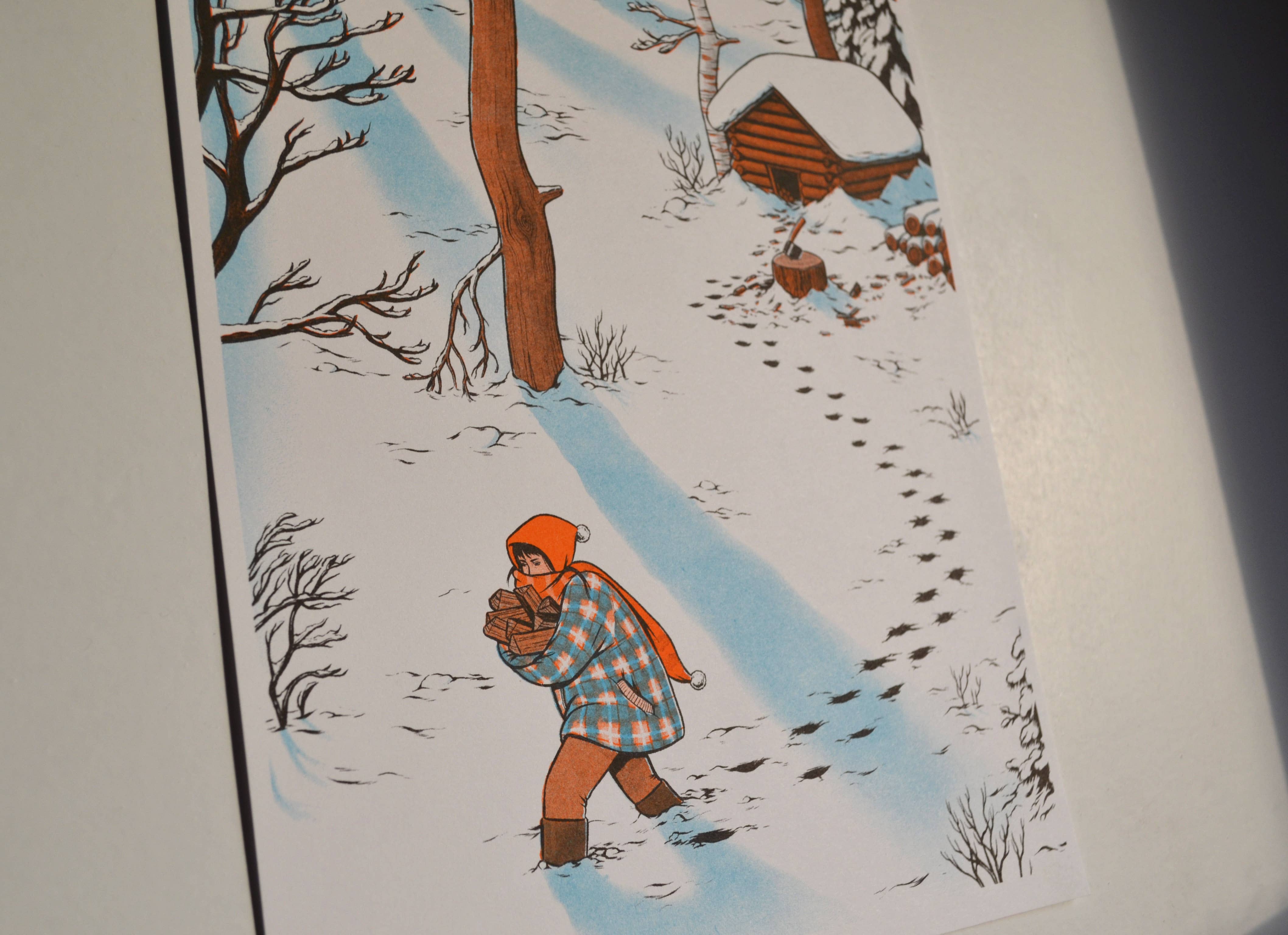 Lily Blakely - Wholesale Art Print - "Snow" Risograph print A44