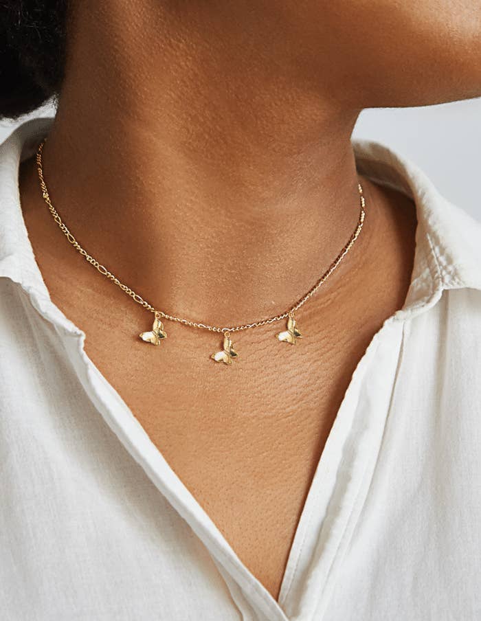 Admiral Row Jewelry - Wholesale Pendant/Charm Necklace - 14k Gold Filled Butterfly Choker Necklace1
