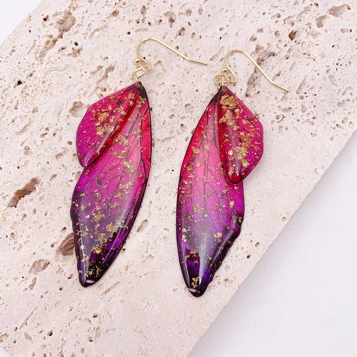 Mio Queena - Wholesale Dangle Earrings - Gradient Cicada Wings Butterfly Wings Earrings