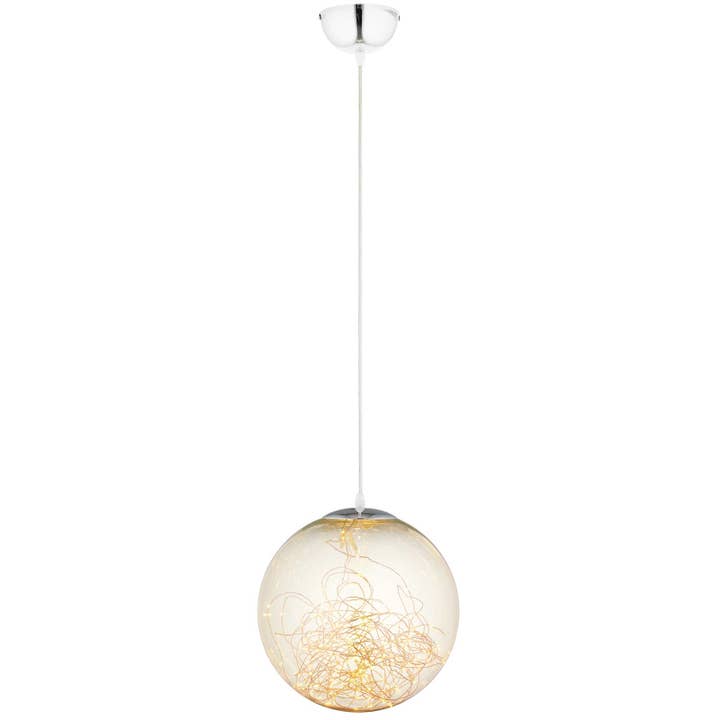 Modway - Wholesale Chandelier/Hanging Light - Fairy 8" Amber Glass Globe Ceiling Light Pendant Chandelier