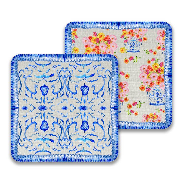 French Graffiti - Wholesale Disposable Coasters - Ginger Jar Pattern Paper Drink Coaster