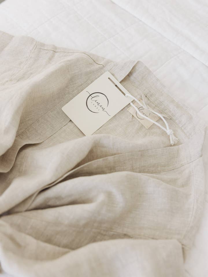 linen label - Wholesale Robe – Women's - Natural Oat - Robe2