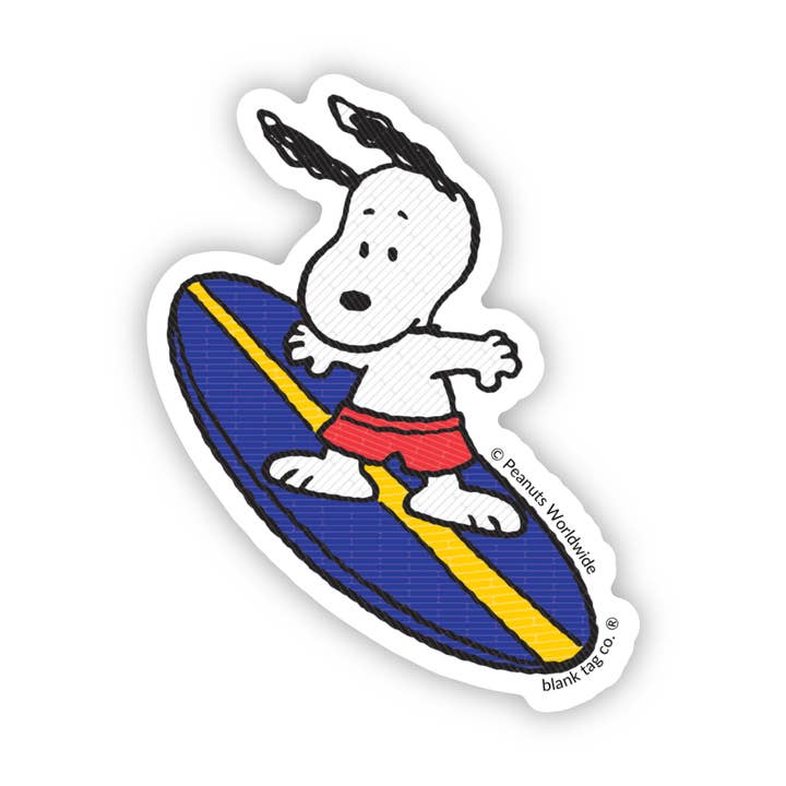 The Surfing Snoopy Sticker for wholesale by Blank Tag Co. Stickers - Waterproof Stickers