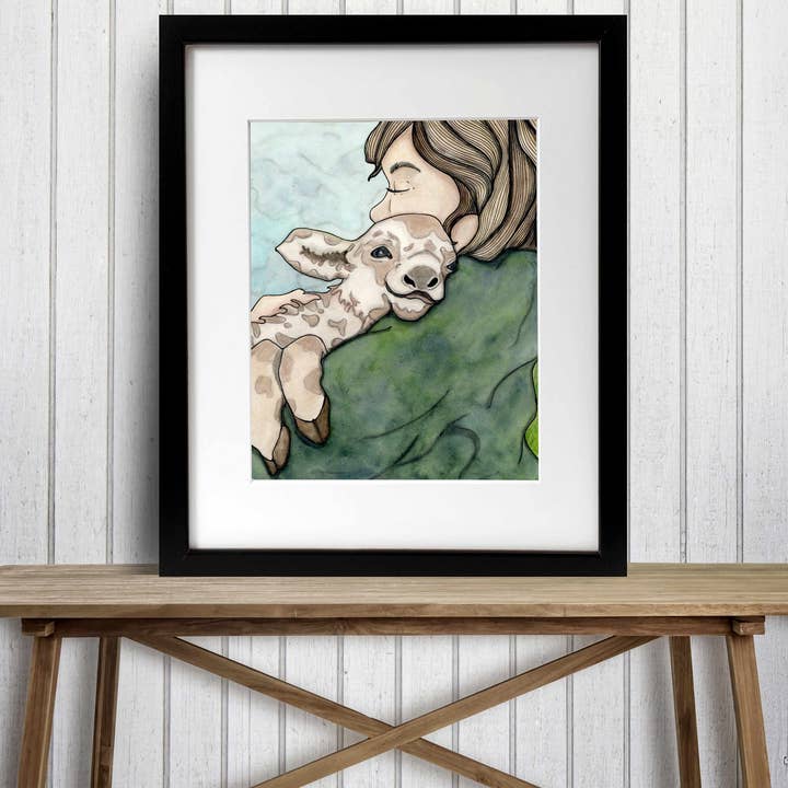 Aquarelle « Farm Hugs » : Impression d'art pour la vente par PinkPolish Design
