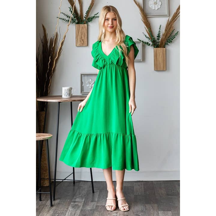 Tiered midi dress for wholesale by Reborn J