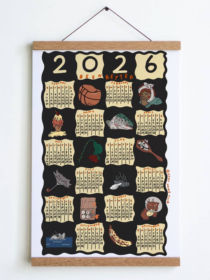 Been Better Icons - 2026 Calendar Print (English / French) for wholesale by Stay Home Club