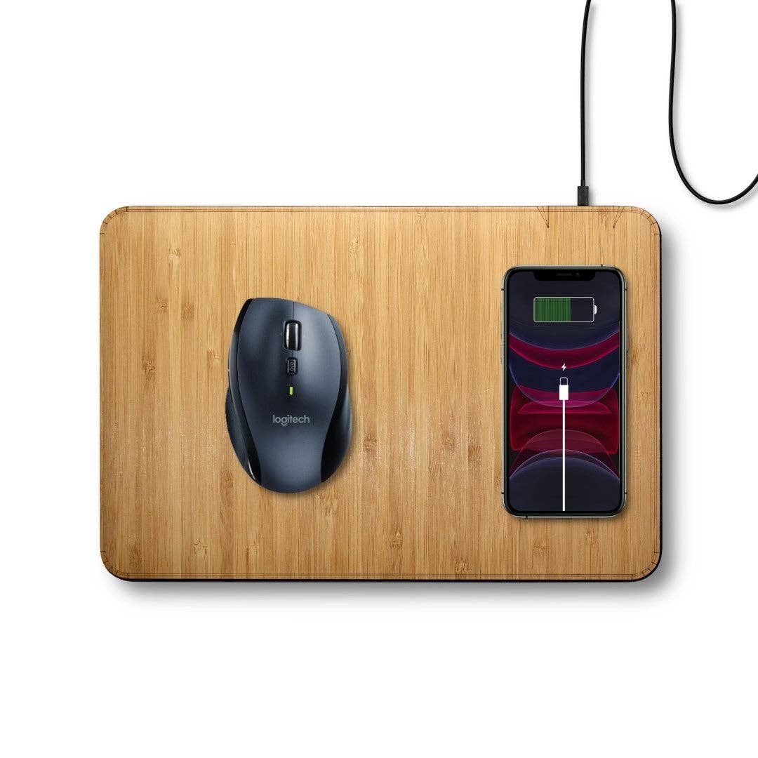 WUDN Handcrafted - Vendita all'ingrosso Tappetino per mouse - Grande tappetino per mouse in vero legno con ricarica rapida wireless da 15 watt7