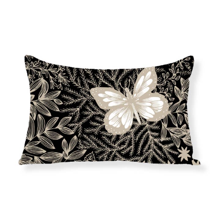 Rechteckiges Kissen "Schmetterling" für den Großhandel von Le cerisier blanc