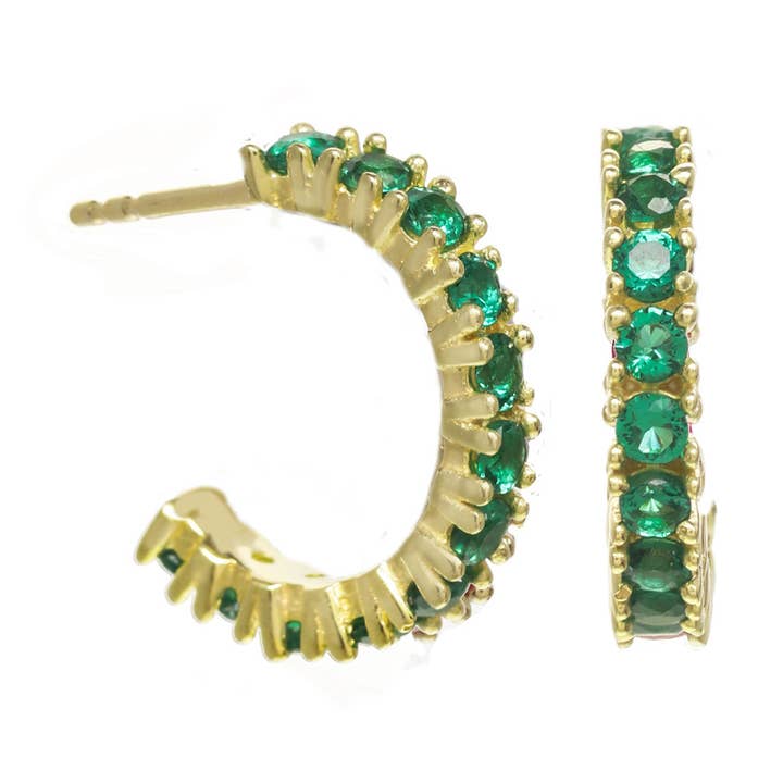 Smaragd Huggie Øreringe for engroshandel hos Rachel Reinhardt