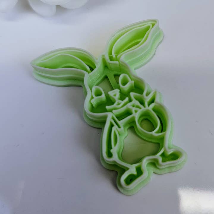 Country Bunny clay cutter, Polymer clay Easter for wholesale by Carambola Desings
