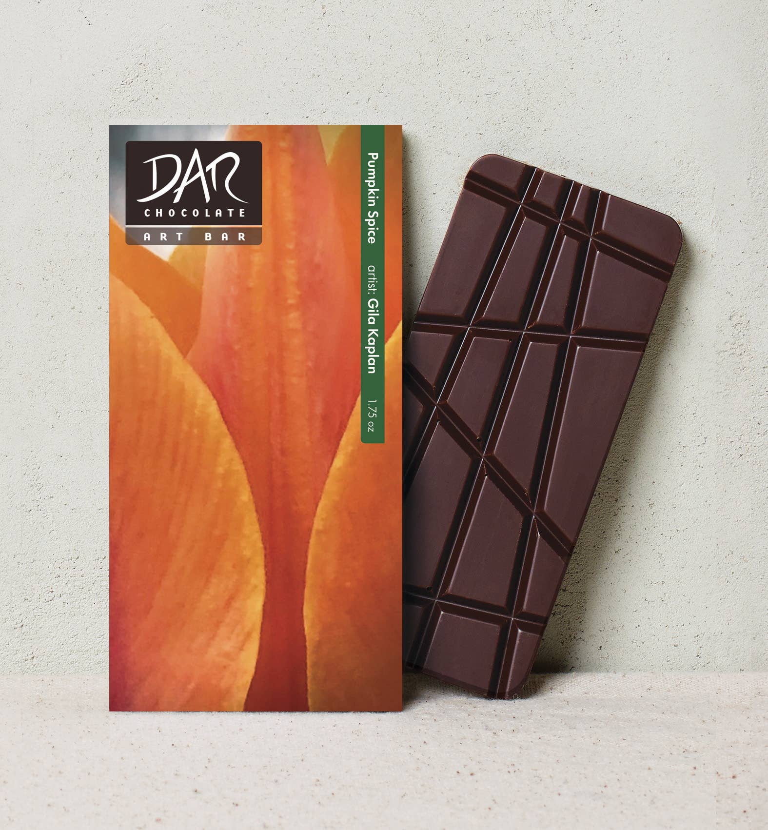 Dar Chocolate – wholesale Chocolate bar – Art Bar! Pumpkin Spice Dark Chocolate 72% Organic Vegan